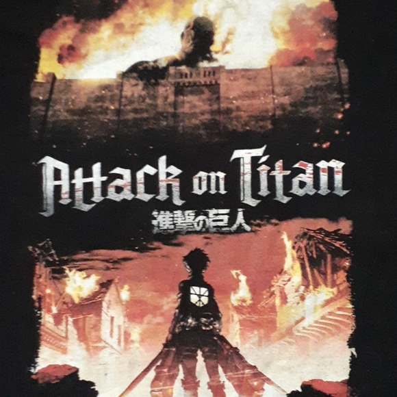 Attack on Titan Black T-Shirt Mens' Size M - Picture 3 of 6